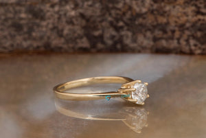 Solitaire diamond Ring 0.50ct-Solitaire engagement ring-Solid gold ring-Dainty Promise Ring-Round halo-Gold Solitaire Ring-Solitaire 6 prong