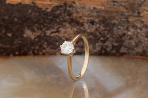 Solitaire diamond Ring 0.50ct-Solitaire engagement ring-Solid gold ring-Dainty Promise Ring-Round halo-Gold Solitaire Ring-Solitaire 6 prong