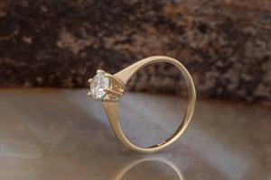 Solitaire diamond Ring 0.50ct-Solitaire engagement ring-Solid gold ring-Dainty Promise Ring-Round halo-Gold Solitaire Ring-Solitaire 6 prong
