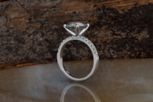 2.42 ct Salt and Pepper diamond ring - 14k 18K White Gold- Platinum Ring