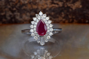 Non traditional  engagement rings with ruby white gold