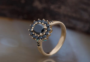 1.40 carat Black diamond engagement ring