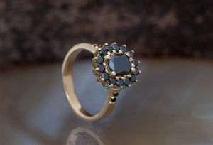 1.40 carat Black diamond engagement ring