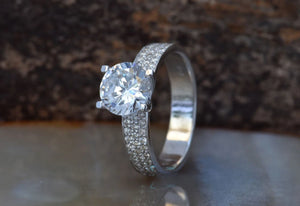 1.80 carat Diamond estate engagement ring -White Gold halo ring-Promise ring-4 prong engagement,Art deco ring,bridal jewelry,diamond ring,engagement ring,Estate diamond ring,natural diamond ring,promise ring,Round,Round halo,Solid gold ring,Solitaire engagement,Twig engagement ring,vs,vvs,wedding ring