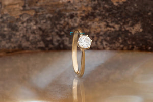 Solitaire diamond Ring 0.50ct-Solitaire engagement ring-Solid gold ring-Dainty Promise Ring-Round halo-Gold Solitaire Ring-Solitaire 6 prong