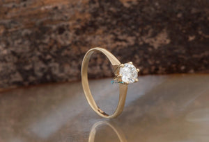 Solitaire diamond Ring 0.50ct-Solitaire engagement ring-Solid gold ring-Dainty Promise Ring-Round halo-Gold Solitaire Ring-Solitaire 6 prong