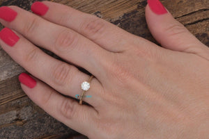 Solitaire diamond Ring 0.50ct-Solitaire engagement ring-Solid gold ring-Dainty Promise Ring-Round halo-Gold Solitaire Ring-Solitaire 6 prong