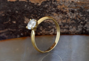 Solitaire ring 1 carat-Diamond Engagement Ring-Diamond Solitaire-Gold Ring-Promise ring-Art deco ring-Custom Ring-Gold Solitaire Ring