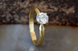 Solitaire ring 1 carat-Diamond Engagement Ring-Diamond Solitaire-Gold Ring-Promise ring-Art deco ring-Custom Ring-Gold Solitaire Ring