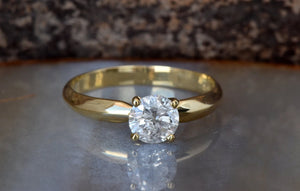 Solitaire ring 1 carat-Diamond Engagement Ring-Diamond Solitaire-Gold Ring-Promise ring-Art deco ring-Custom Ring-Gold Solitaire Ring