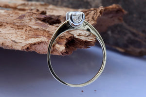 Gold Solitaire Ring-Solitaire ring-0.40ct Engagement Ring-Promise ring-Art deco ring-Custom Ring-Bridal ring-Solid gold ring-Branch ring