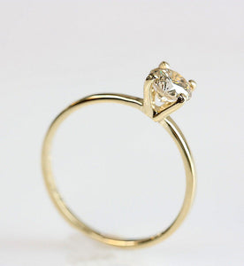 Gold Solitaire Ring-Solitaire diamond ring-Solitaire 4 prong-Solitaire ring 0.40 ct-Dainty Round Cut Solitaire Engagement-Solid gold ring