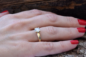 Solitaire ring 1 carat-Diamond Engagement Ring-Diamond Solitaire-Gold Ring-Promise ring-Art deco ring-Custom Ring-Gold Solitaire Ring