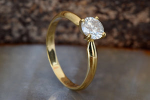 Solitaire ring 1 carat-Diamond Engagement Ring-Diamond Solitaire-Gold Ring-Promise ring-Art deco ring-Custom Ring-Gold Solitaire Ring