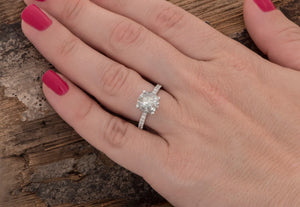1.12 ct  Salt and Pepper diamond engagement ring - Grey diamond ring - 14k 18k Rose gold