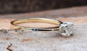 Gold Solitaire Ring-Solitaire ring-0.40ct Engagement Ring-Promise ring-Art deco ring-Custom Ring-Bridal ring-Solid gold ring-Branch ring