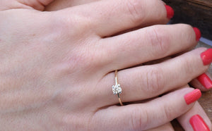 Gold Solitaire Ring-Solitaire ring-0.40ct Engagement Ring-Promise ring-Art deco ring-Custom Ring-Bridal ring-Solid gold ring-Branch ring