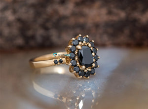 1.40 carat Black diamond engagement ring