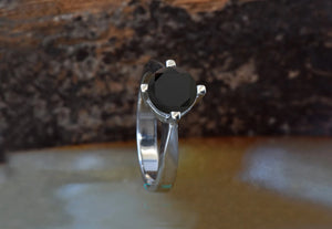 2.12 ct black diamond engagement ring 14k 18k wjite gold