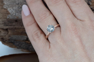 2ct salt & pepper diamond-Salt and Pepper diamond engagement ring-4 prong solitaire ring-2 ct diamond-Salt and pepper ring-Grey diamond ring