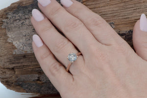 3ct Salt and Pepper diamond engagement ring - 14k 18K Rose Gold