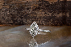Salt and pepper diamond-1ct black diamond ring-Salt and pepper ring-Grey diamond ring-Marquise engagement ring-Marquise ring-Art Deco Ring