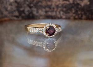 Garnet engagement ring-Garnet ring-Garnet engagement ring vintage- Promise ring-Branch engagement ring-Vintage wedding ring-Anniversary ring-4 prong engagement,Anniversary ring,art deco ring,Branch ring,engagement ring,Garnet Diamond Ring,Garnet ring,halo engagement ring,January birthstone,Promise ring,Red Garnet Ring,Round engagement,Vintage wedding ring,vs,vvs