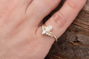 A Unique Oval 0.50 ct Diamond Ring with a Curve Band