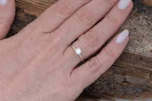 Gold Solitaire Ring-Solitaire diamond ring-Solitaire 4 prong-Solitaire ring 0.40 ct-Dainty Round Cut Solitaire Engagement-Solid gold ring