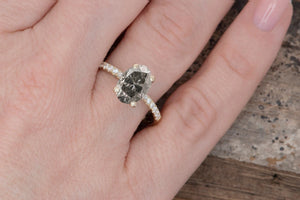2.60ct  oval salt & pepper diamond
