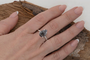 2.12 ct Salt and Pepper diamond engagement ring-Grey diamond ring