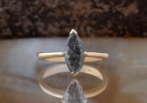 4.33 ct salt & pepper diamond-Salt and Pepper diamond engagement ring-Marquise ring-Promise ring-Marquise diamond ring- salt and pepper ring