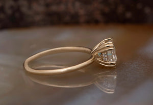 0.88 carat Radiant solitaire ring
