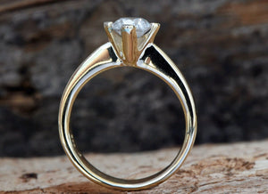 Dainty Solitaire ring 14/18k Yellow Gold-0.60 Carat -Engagement Ring-Promise ring-Solid gold ring-4 prong solitaire ring-Gold Solitaire Ring