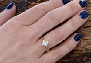 Dainty Solitaire ring 14/18k Yellow Gold-0.60 Carat -Engagement Ring-Promise ring-Solid gold ring-4 prong solitaire ring-Gold Solitaire Ring