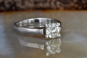 Gold Solitaire Ring-Solitaire ring-1/5 ct Engagement Ring-Diamond Solitaire-Promise ring-Art deco ring-Custom Ring-Filigree engagement ring