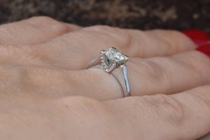 Gold Solitaire Ring-Solitaire ring-1/5 ct Engagement Ring-Diamond Solitaire-Promise ring-Art deco ring-Custom Ring-Filigree engagement ring