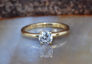 Solitaire ring 1/2 carat-Solitaire engagement ring-14K Gold-Classic Solitaire Ring-4 prong solitaire ring-Solitaire engagement ring round