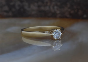 Solitaire 6 prong-Dainty Solitaire Ring-Solitaire diamond ring-0.30ct-Promise ring-Gold Solitaire Ring-Statement Ring-Diamond Solitaire Ring
