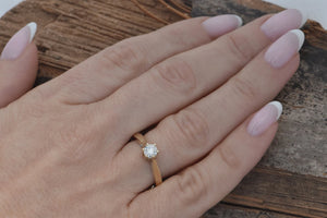 Solitaire 6 prong-Dainty Solitaire Ring-Solitaire diamond ring-0.30ct-Promise ring-Gold Solitaire Ring-Statement Ring-Diamond Solitaire Ring