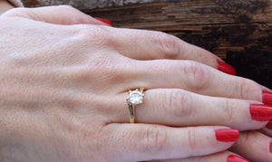 Gold Solitaire Ring-1 ct Solitaire engagement ring-Solitaire ring-Yellow gold ring-Women Jewelry-Promise ring-Solitaire diamond gold ring