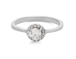 Halo wedding ring-Diamond Engagement Ring-Solid gold ring-Dainty Promise Ring-Promise ring-Halo diamond ring-Art deco ring-Rose gold ring