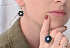Black onyx ring-Vintage diamond ring-Art Deco Onyx ring-Anniversary gifts for wife-Custom ring-Unique Design Wedding Ring-Onyx ring vintage