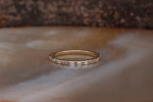 Minimalist ring-Diamond Eternity Band-Wedding band-Stacking rings-Baguette ring-14k yellow gold -Baguette Diamond Ring-Nesting Wedding Band