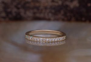 Diamond Eternity Wedding Band-Stacking gold rings- Diamond Band-Anniversary Gift-Minimalist ring-FREE SHIPPING-Anillo de bodas