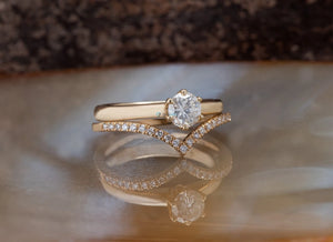 Matching diamond band-Micro pave ring-Diamond wedding Band-Stacking rings-Diamond Ring-Solid gold ring-Enhancer ring guard-Enhancer Ring