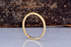 Thin wedding band for her for him- Classic band- Solid gold wedding band 14k - Stackable Ring - SevenCarat