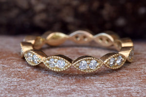 Eternity Wedding Band- Nesting wedding band-Cluster wedding band,Diamond band,Diamond band vintage,diamond ring,engagement wedding,Engagement band,Eternity ring,gold diamond ring,Marquise ring,Marquise ring band,Nesting ring,wedding band,wedding ring