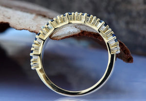 Sapphire eternity band-Blue sapphire engagement ring-Blue sapphire band-14K Yellow Gold Ring-Women Jewelry-Anniversary ring-Multistones ring - SevenCarat
