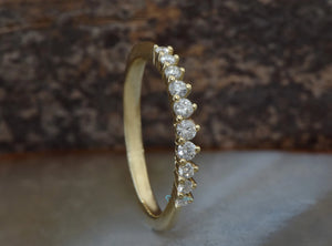 Diamond band vintage-Nesting ring-Eternity Wedding Band-Diamond Ring-Stacking band-Anniversary ring-Half Eternity Ring- Diamond band